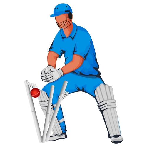 Cricket Wicketkeeper Stumping Action Transparent Sticker